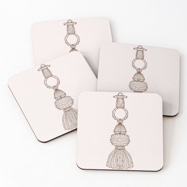 Item preview, Passementerie Tassel #1 - Sepia on Rose White designed and sold by rnmarts.