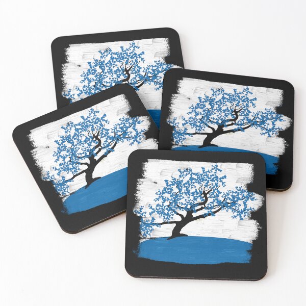 Item preview, Blue Painted Simple Cherry Tree Japanese - Japanese Cherry Tree designed and sold by RiciPaneto.