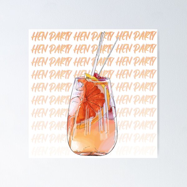 Item preview, Hen Party Cocktail Hour Art designed and sold by KatsCanvas.