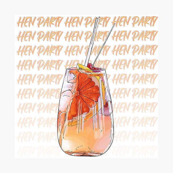 Item preview, Hen Party Cocktail Hour Art designed and sold by KatsCanvas.