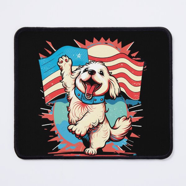 Item preview, US flag and dog designed and sold by Zaolta.