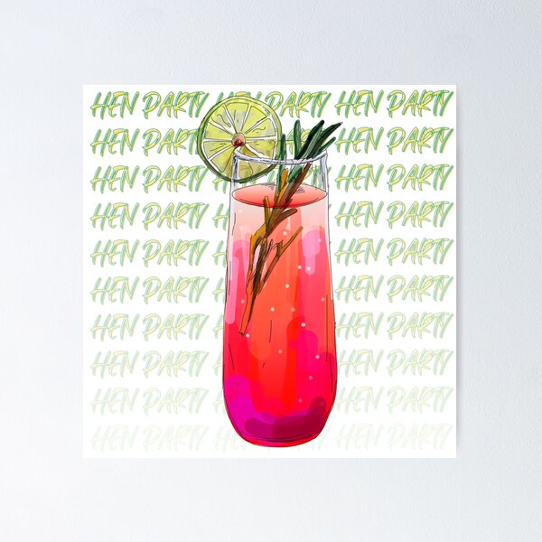 Item preview, Hen Party Cocktail Hour Art designed and sold by KatsCanvas.