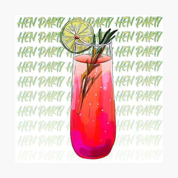 Item preview, Hen Party Cocktail Hour Art designed and sold by KatsCanvas.