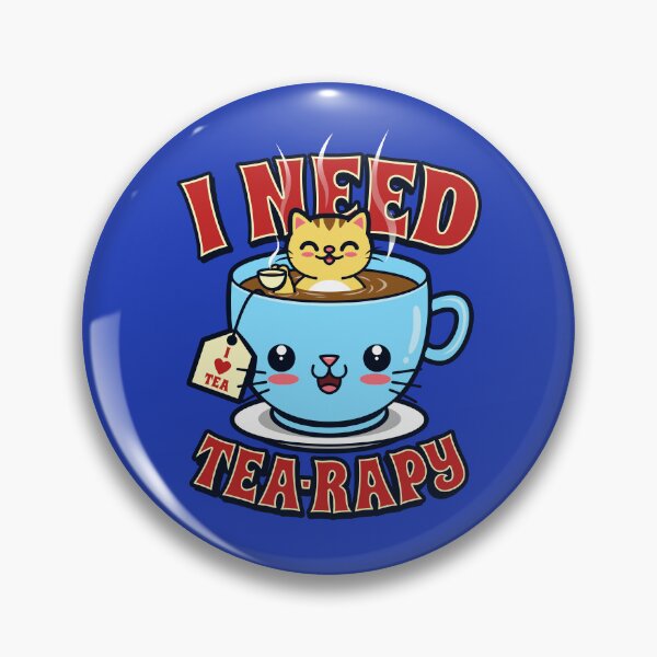 Item preview, Funny Kawaii Cat Tea Lover Original Art designed and sold by BoggsNicolasArt.