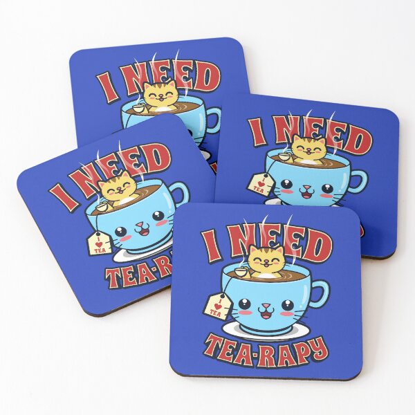Item preview, Funny Kawaii Cat Tea Lover Original Art designed and sold by BoggsNicolasArt.