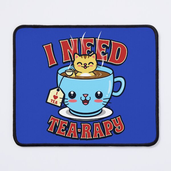 Item preview, Funny Kawaii Cat Tea Lover Original Art designed and sold by BoggsNicolasArt.