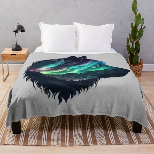 Item preview, Arctic wolf with the Northern lights designed and sold by elmindo.