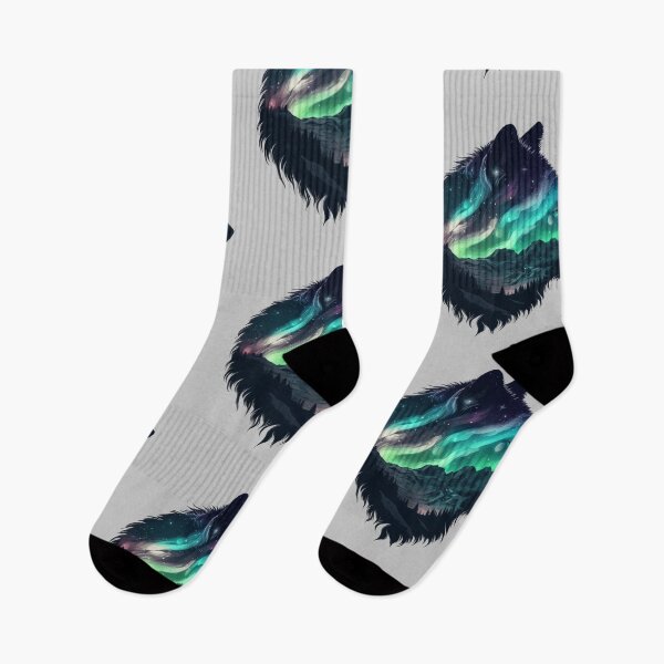 Item preview, Arctic wolf with the Northern lights designed and sold by elmindo.