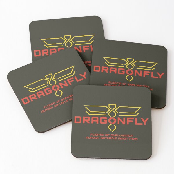 Item preview, NASA Dragonfly mission logo (red) designed and sold by SolidEarthArt.