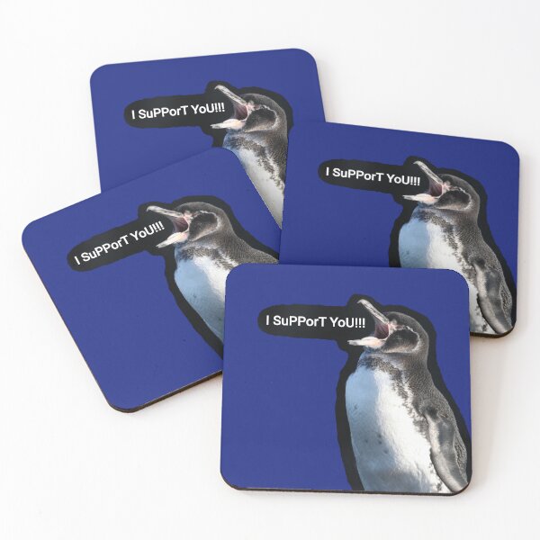 Artikelvorschau, Galapagos Penguin supports you and your efforts (Blue #0F1D7B background) entworfen und verkauft von SBPenguins.