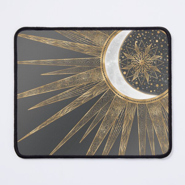 Item preview, Elegant Gold Doodles Sun Moon Mandala Design designed and sold by NdesignTrend.