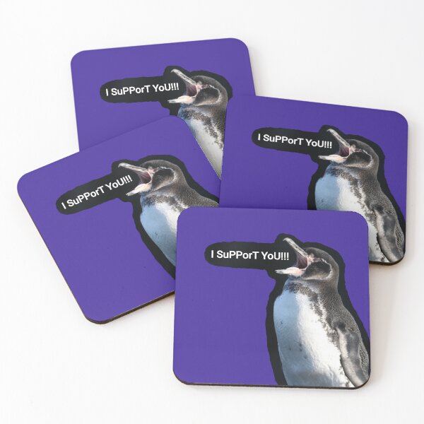 Artikelvorschau, Galapagos Penguin supports you and your efforts ( Dark Purple #3A2096 background) entworfen und verkauft von SBPenguins.