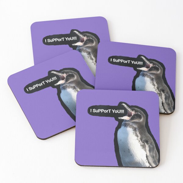 Artikelvorschau, Galapagos Penguin supports you and your efforts (Light Purple #795FC1 background) entworfen und verkauft von SBPenguins.