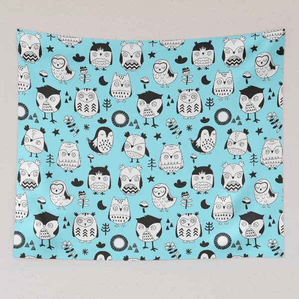 Item preview, Cute Doodle Owls Pattern designed and sold by KOTOdesign.