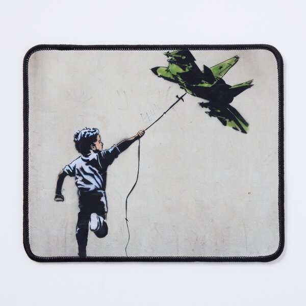 Item preview, BANKSY Boy Playing With Jetfighter Kite - Street Art Ukraine designed and sold by WE-ARE-BANKSY.