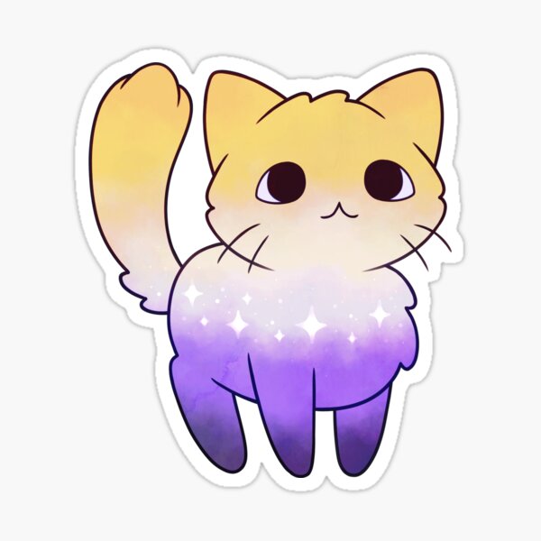 Non Binary Pride Cat Sticker