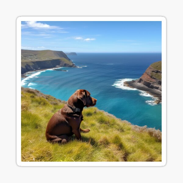 Item preview, Chocolate Labrador Admiring the Ocean and Scenery designed and sold by Ts-prints95.
