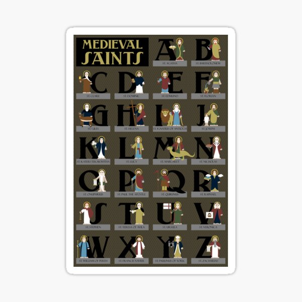 Medieval Saints Alphabet Sticker