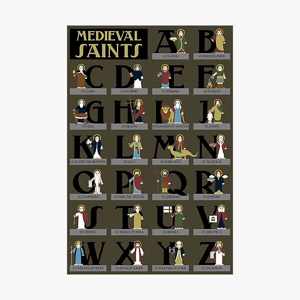 Medieval Saints Alphabet Photographic Print