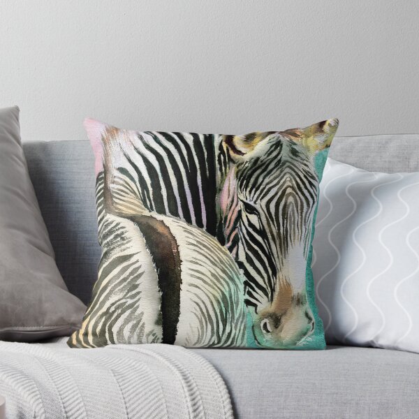 Artikel-Vorschau von Aquarell Zebra mit schwarzen und weißen Streifen, designt und verkauft von MaryWatercolor.