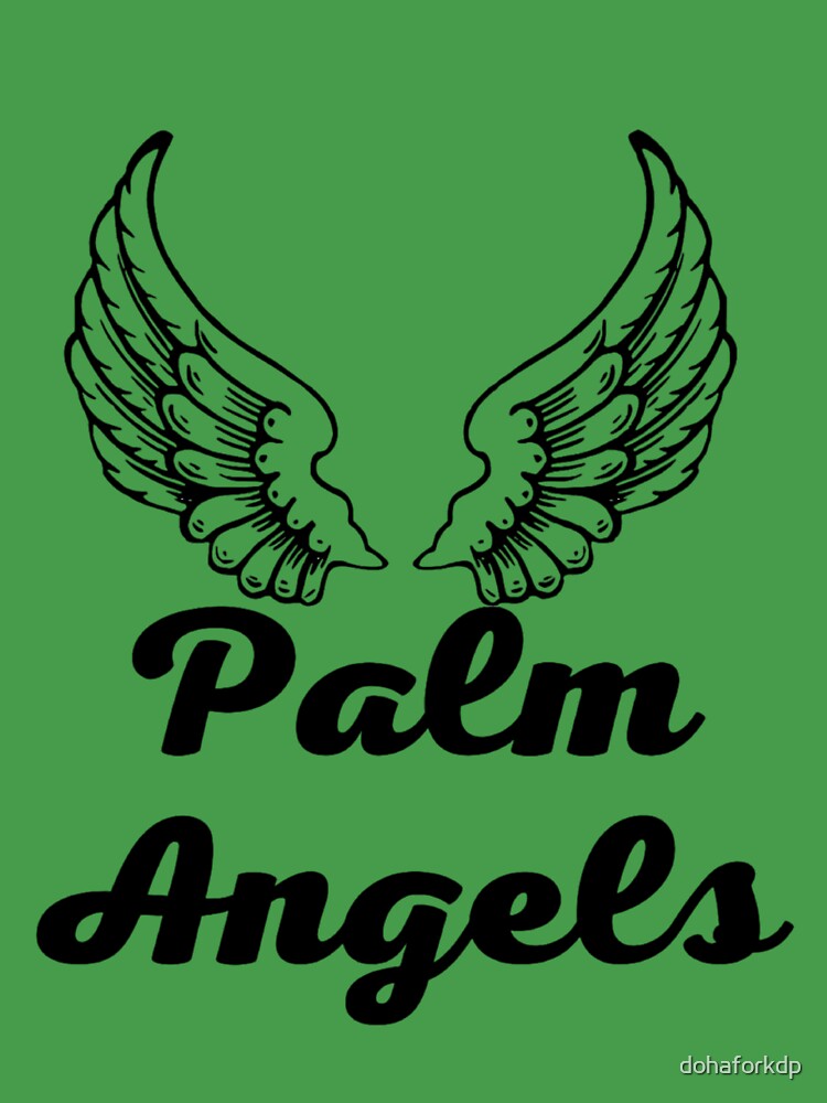 Logo Cotton T Shirt in Green - Palm Angels Kids