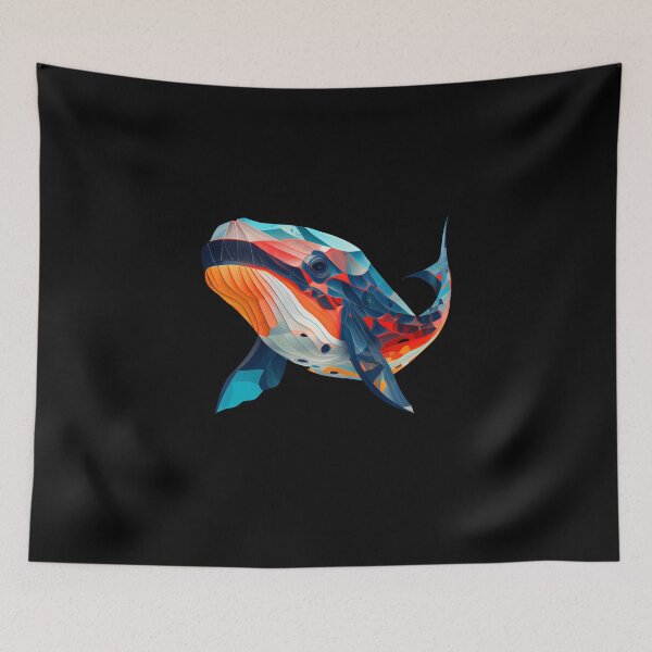 Item preview, Abstract Whale Art: A Colorful Twist on Wildlife Imagery designed and sold by FiveIntentions.