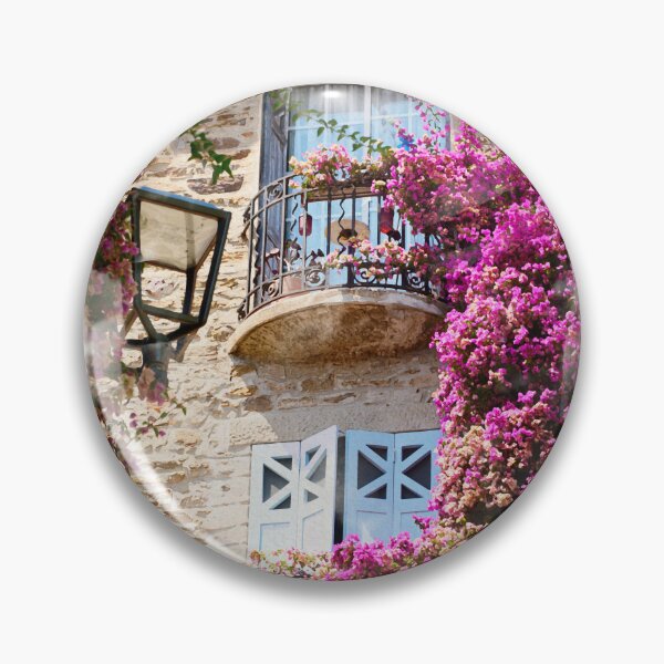 Item preview, Watercolor of a Burst of Colored flowers in Bormes Les Mimosas designed and sold by FotoMahieu.