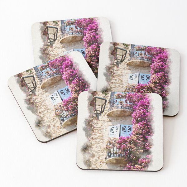 Item preview, Watercolor of a Burst of Colored flowers in Bormes Les Mimosas designed and sold by FotoMahieu.