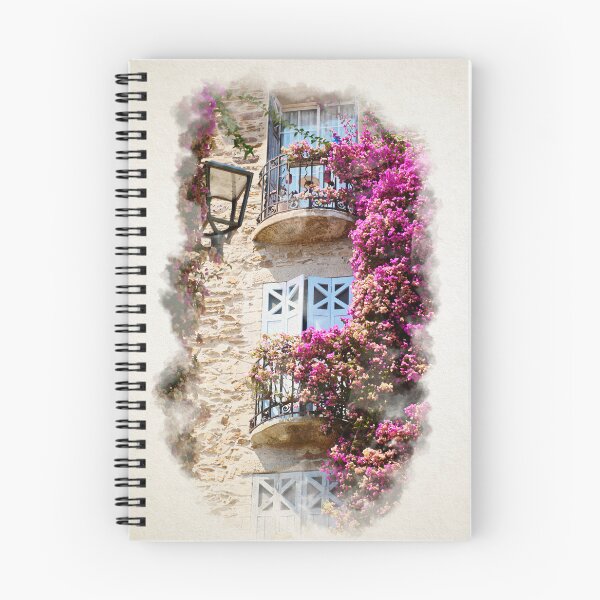 Item preview, Watercolor of a Burst of Colored flowers in Bormes Les Mimosas designed and sold by FotoMahieu.