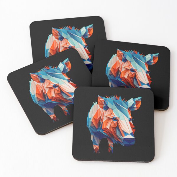 Item preview, Abstract Wild Boar Art: A Colorful Twist on Wildlife Imagery designed and sold by FiveIntentions.