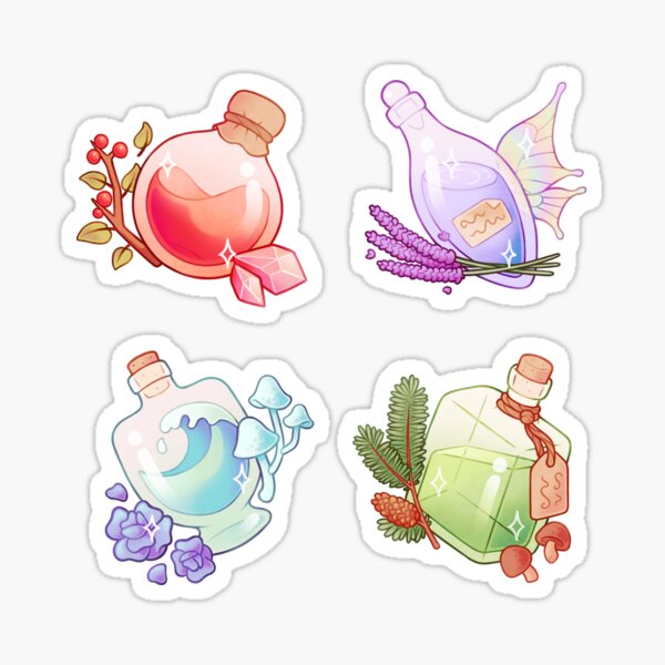 10/50Pcs Magic Potion Stickers Cute Aesthetic Potion Bottle Stickerl Waterproof  Stickers for Water Bottle Laptop Guitar Luggage