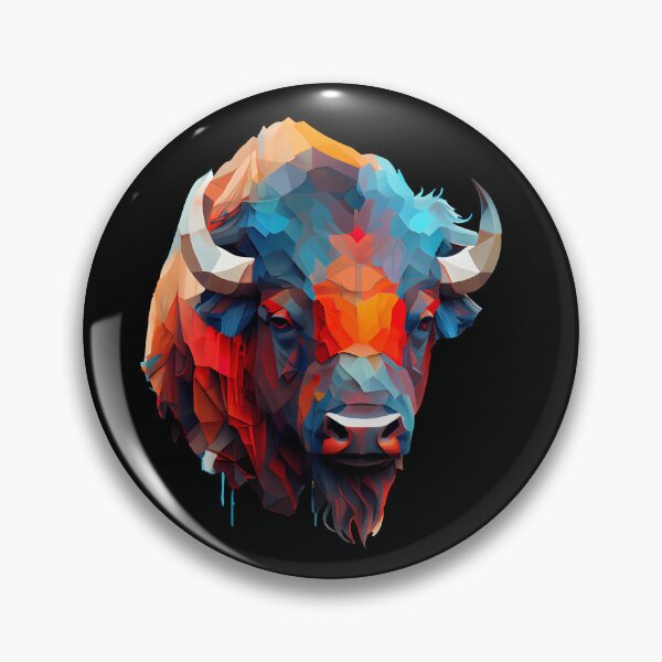 Item preview, Abstract Buffalo Art: A Colorful Twist on Wildlife Imagery designed and sold by FiveIntentions.