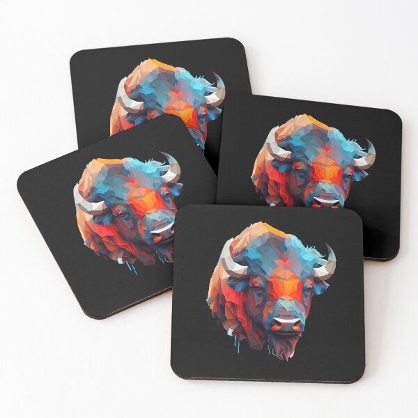 Item preview, Abstract Buffalo Art: A Colorful Twist on Wildlife Imagery designed and sold by FiveIntentions.
