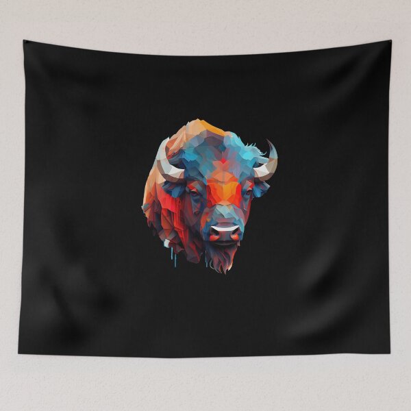 Item preview, Abstract Buffalo Art: A Colorful Twist on Wildlife Imagery designed and sold by FiveIntentions.