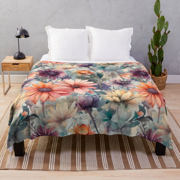 Item preview, Echinacea Vintage Watercolor Floral Pattern designed and sold by SecretDicer.