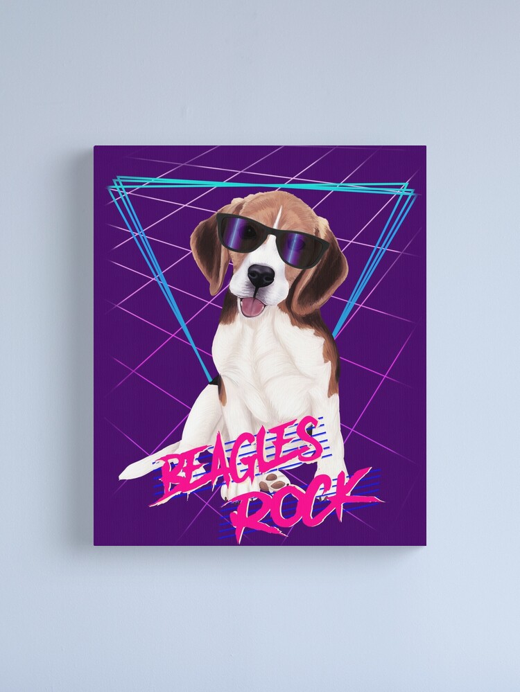 Pugs Rock - Retro 80s pug in sunglasses | Poster