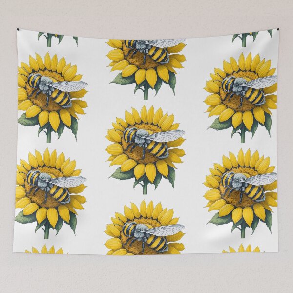 Item preview, bee on a sunflower designed and sold by palpadin.