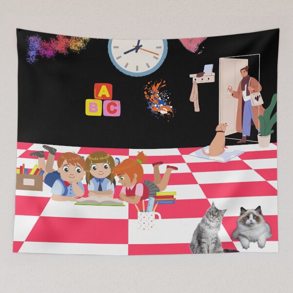 Item preview, three cute children playing inside a colorful room  designed and sold by Ramyopam  Hongchui.