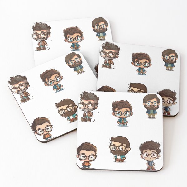 Item preview, Cute Hipster Nerds - sticker pack designed and sold by elmindo.