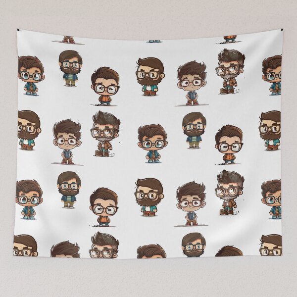 Item preview, Cute Hipster Nerds - sticker pack designed and sold by elmindo.
