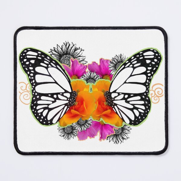Item preview, Double Butterfly With Collage and Flower Drawings designed and sold by Jaraart.