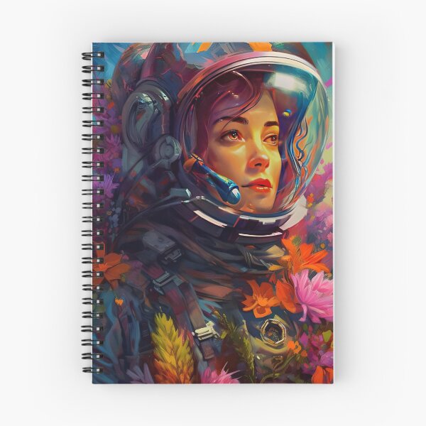 Item preview, "Indianrocks Collection: Portrait Astronaut Lady with Floral Fusion" designed and sold by Indianrocks.
