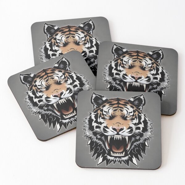 Item preview, Aggressive Scary Looking Tiger - Wildcat Digital Art Painting designed and sold by artezen.