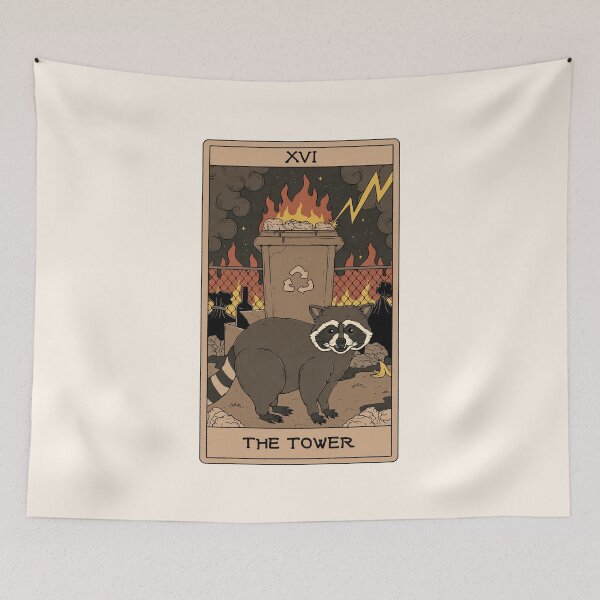 Item preview, The Tower - Raccoons Tarot designed and sold by Thiago Corrêa.