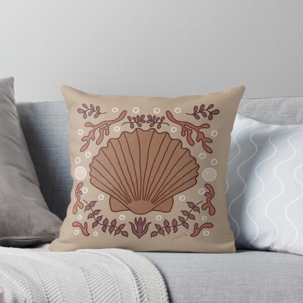 Item preview, Underwater Dreams ~ Retro Illustration of a Scallop, Seaweed and Pearls designed and sold by Danvrie.