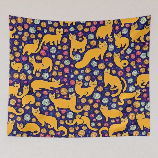 Item preview, Throw Pillow With Adorable Cat Pattern Design designed and sold by Sowari-Pillows.