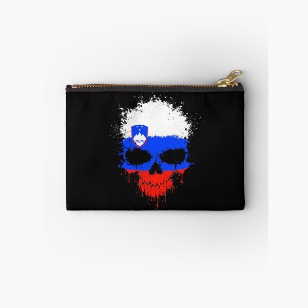 Item preview, Chaotic Slovenian Flag Splatter Skull designed and sold by JeffBartels.