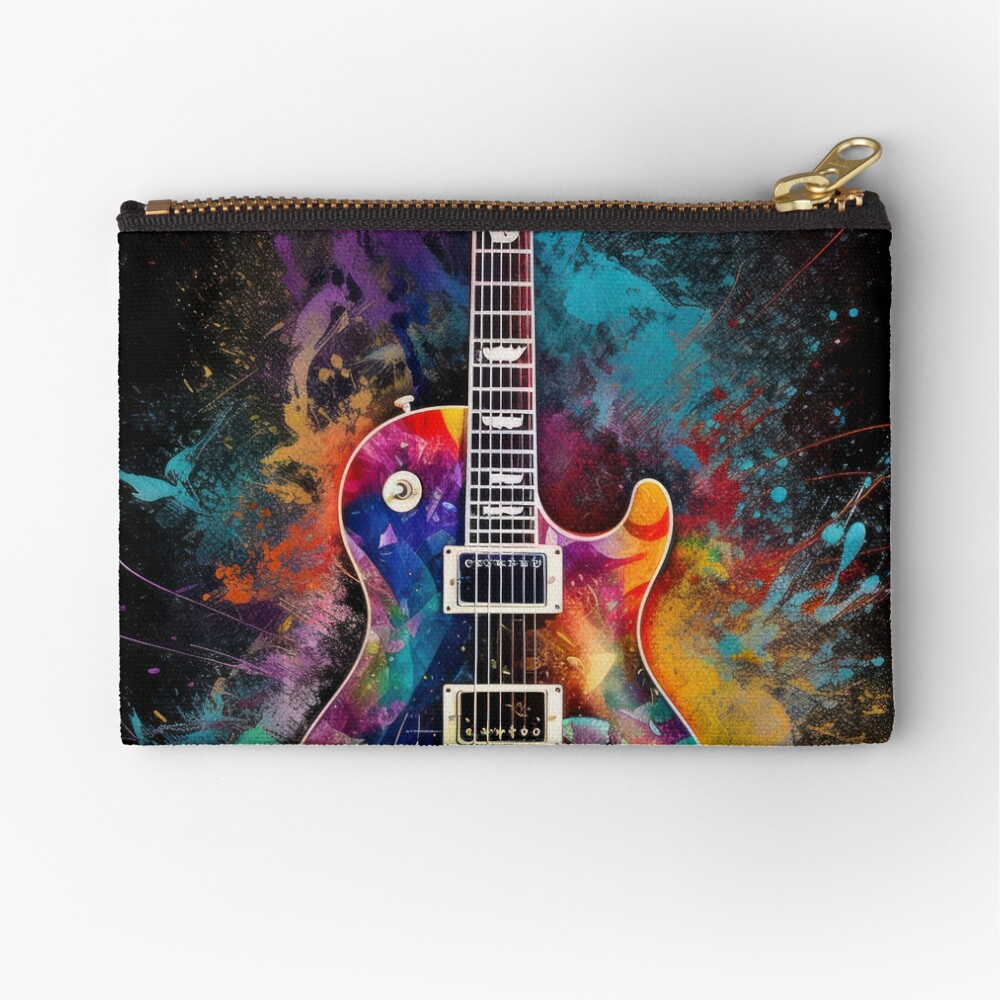 Electric guitar with exploding colors 