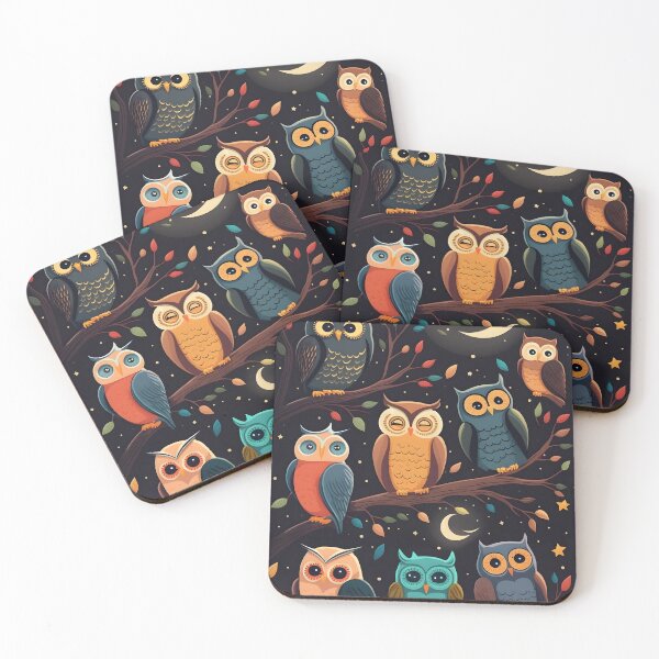 Item preview, Owls on a tree designed and sold by MidgardWonders.