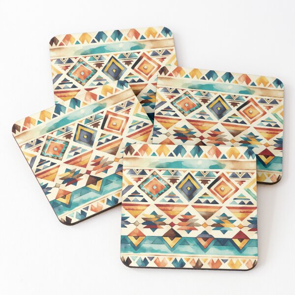 Aperçu de l'œuvre Un motif géométrique aztèque du sud-ouest - Motifs Boho Chic créée et vendue par GVRDesign.